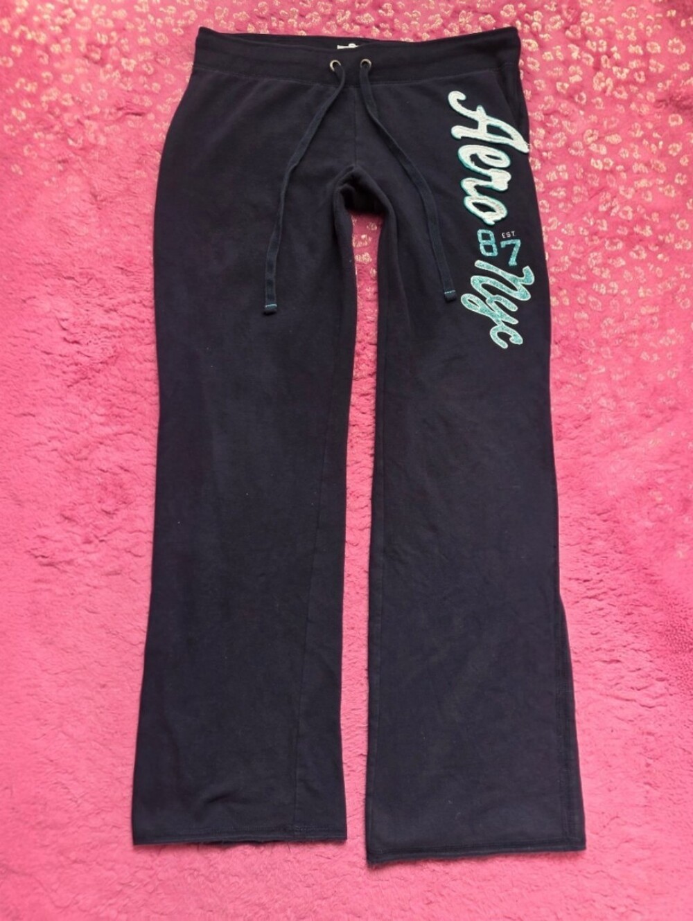 200s Aeropostale lowrise fare sweatpants with blue logo Y2k Size Large
